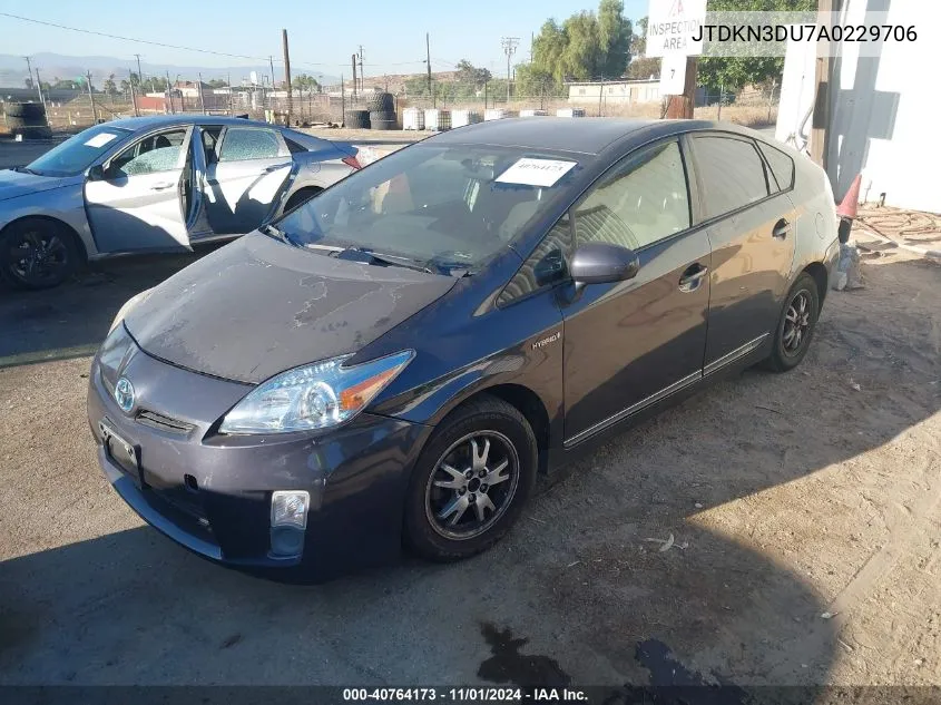 2010 Toyota Prius Ii VIN: JTDKN3DU7A0229706 Lot: 40764173