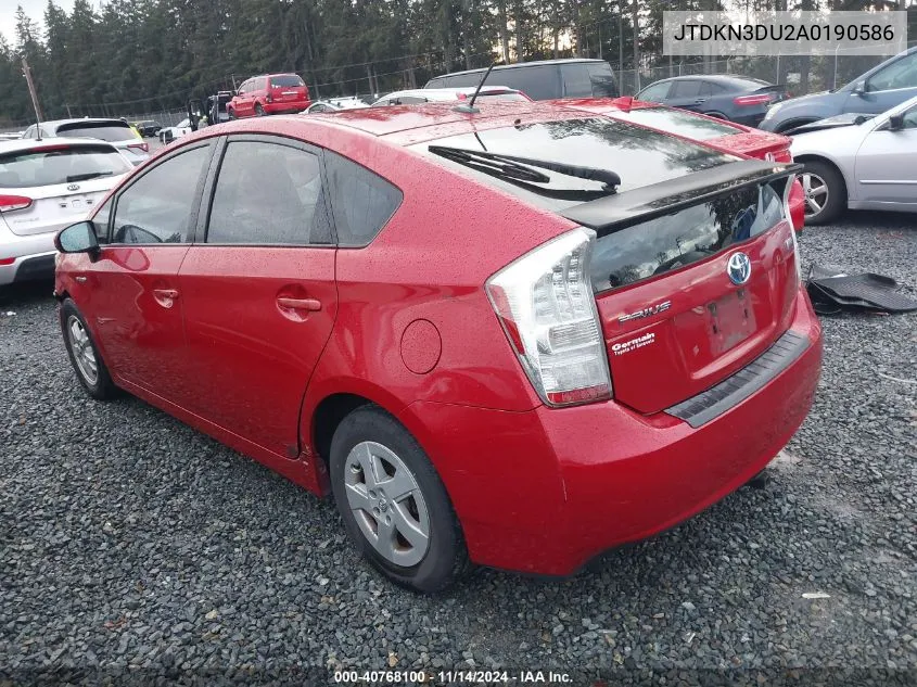 2010 Toyota Prius Ii VIN: JTDKN3DU2A0190586 Lot: 40768100