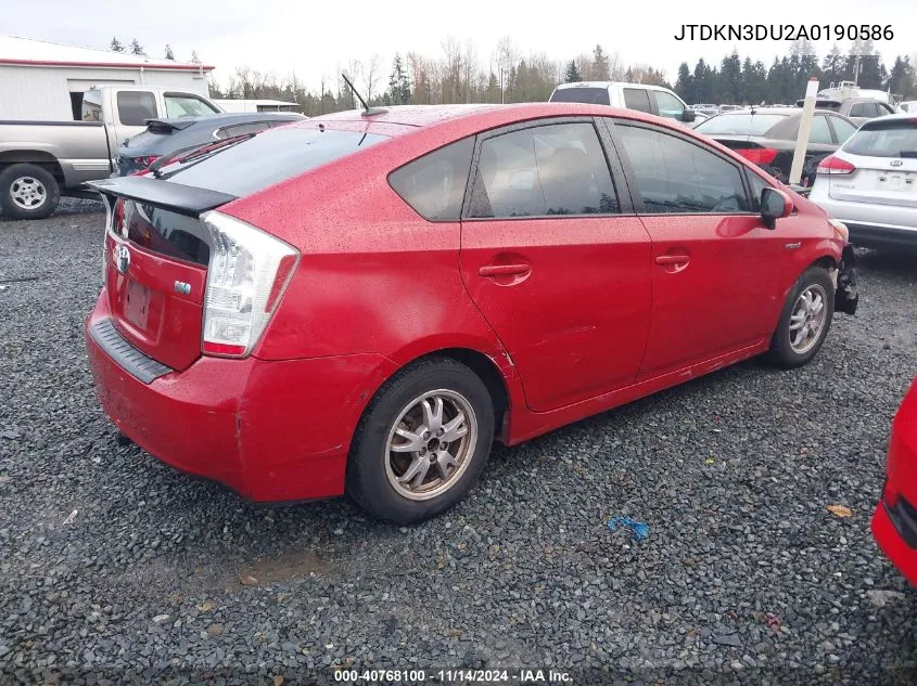 2010 Toyota Prius Ii VIN: JTDKN3DU2A0190586 Lot: 40768100