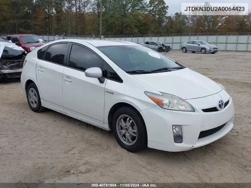 2010 Toyota Prius Ii VIN: JTDKN3DU2A0064423 Lot: 40781904