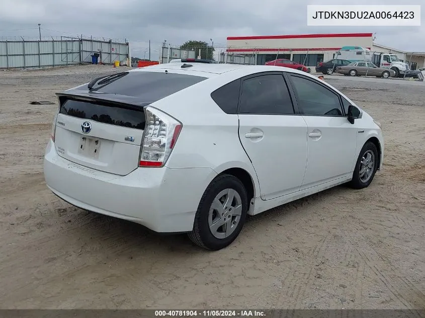 2010 Toyota Prius Ii VIN: JTDKN3DU2A0064423 Lot: 40781904