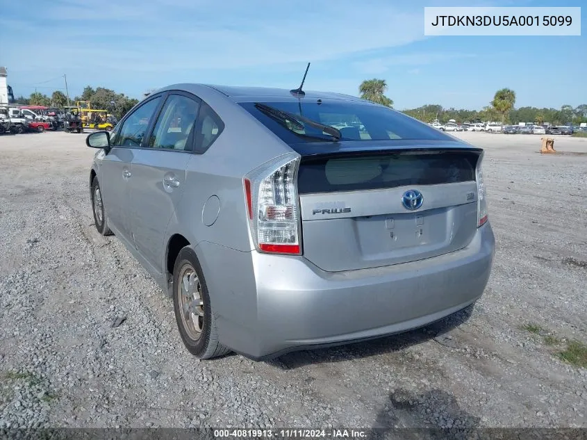 2010 Toyota Prius Iv VIN: JTDKN3DU5A0015099 Lot: 40819913