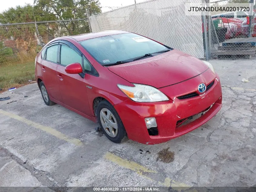 2010 Toyota Prius Ii VIN: JTDKN3DU4A0201720 Lot: 40838220