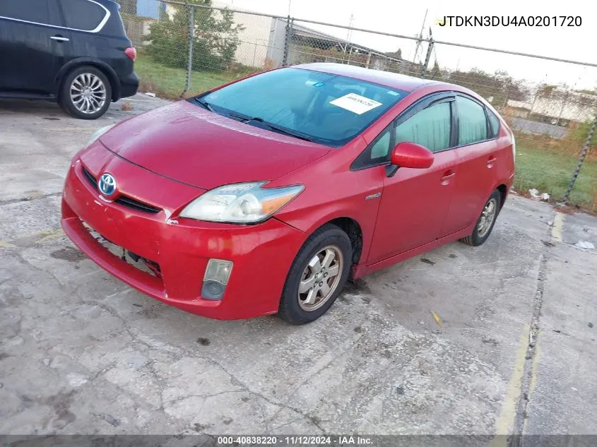 2010 Toyota Prius Ii VIN: JTDKN3DU4A0201720 Lot: 40838220