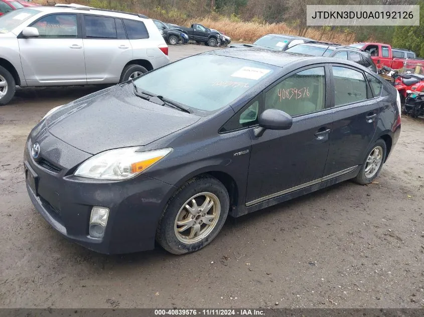 2010 Toyota Prius Iii VIN: JTDKN3DU0A0192126 Lot: 40839576