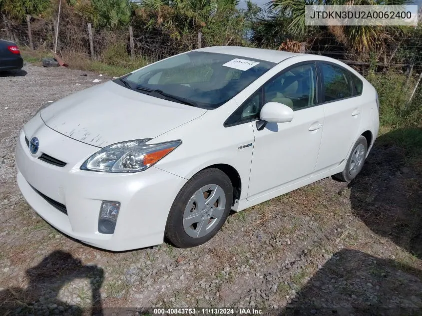 2010 Toyota Prius Ii VIN: JTDKN3DU2A0062400 Lot: 40843753