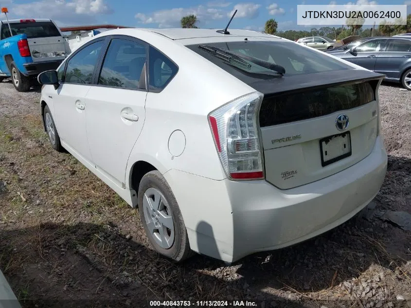 2010 Toyota Prius Ii VIN: JTDKN3DU2A0062400 Lot: 40843753