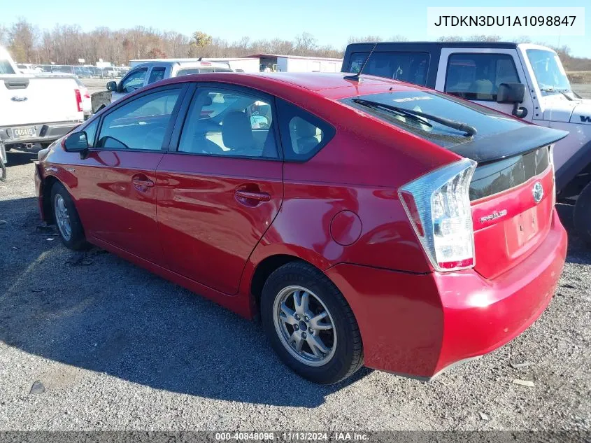 2010 Toyota Prius Iv VIN: JTDKN3DU1A1098847 Lot: 40848096