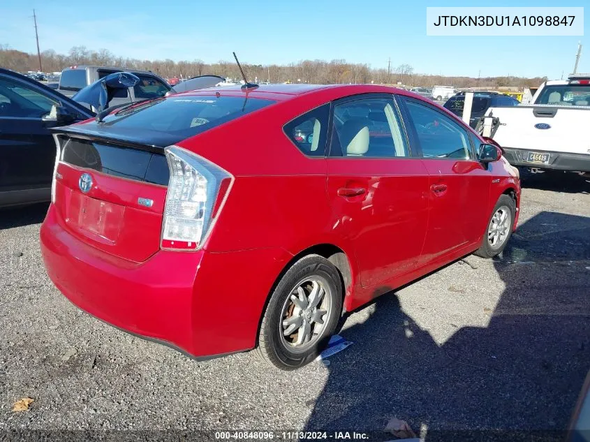 2010 Toyota Prius Iv VIN: JTDKN3DU1A1098847 Lot: 40848096