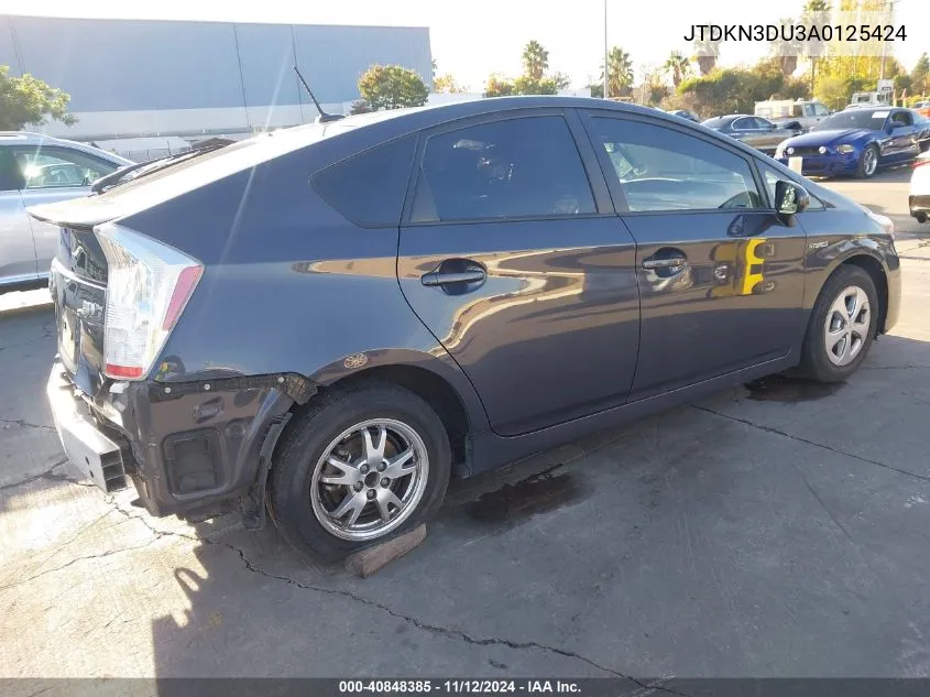 2010 Toyota Prius Iv VIN: JTDKN3DU3A0125424 Lot: 40848385