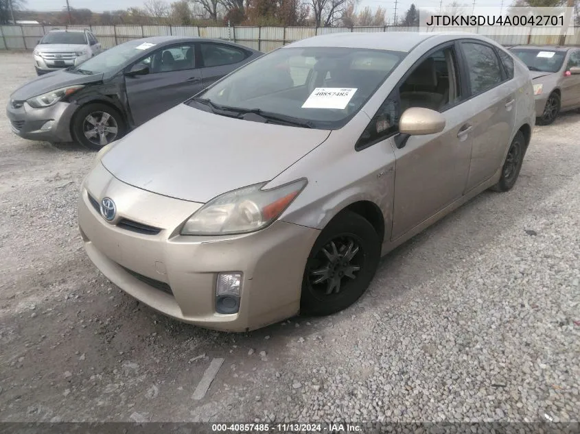 2010 Toyota Prius Ii VIN: JTDKN3DU4A0042701 Lot: 40857485