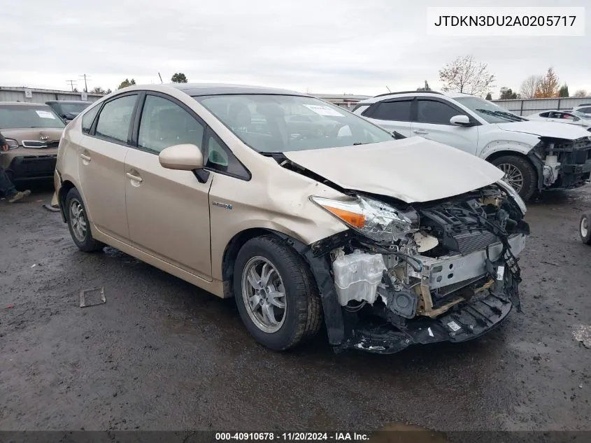 2010 Toyota Prius VIN: JTDKN3DU2A0205717 Lot: 40910678