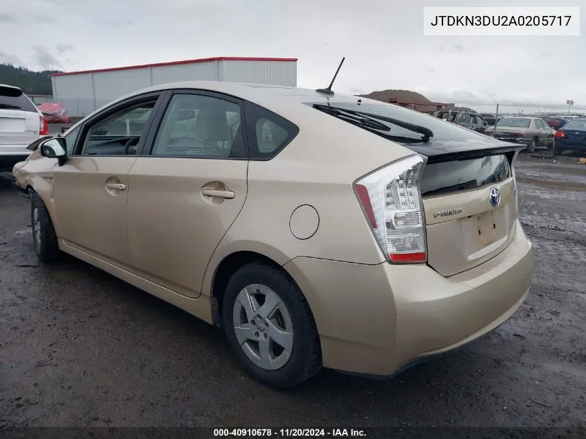 2010 Toyota Prius VIN: JTDKN3DU2A0205717 Lot: 40910678