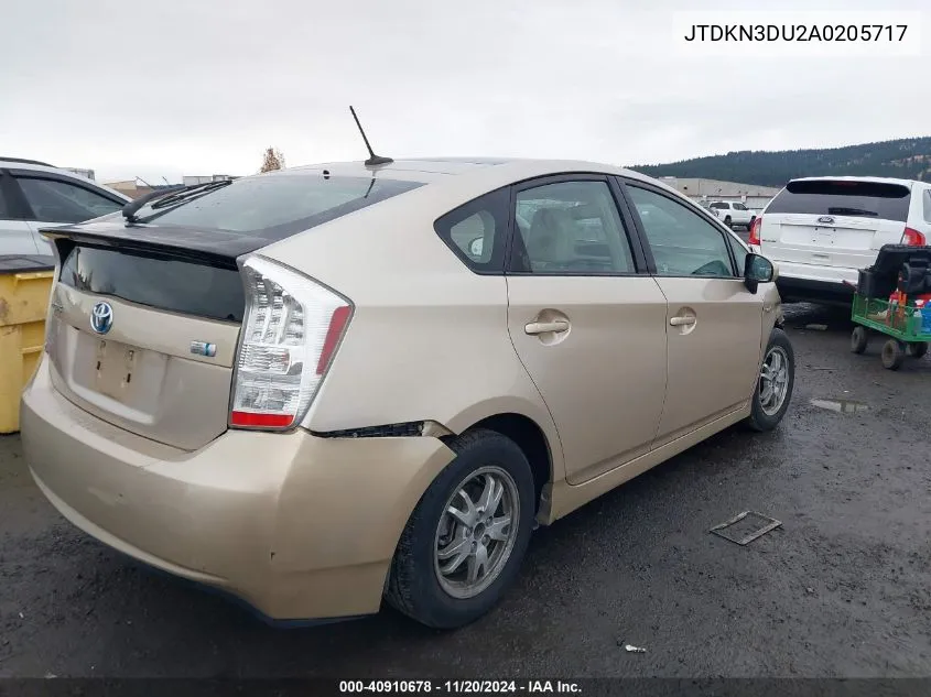 2010 Toyota Prius VIN: JTDKN3DU2A0205717 Lot: 40910678