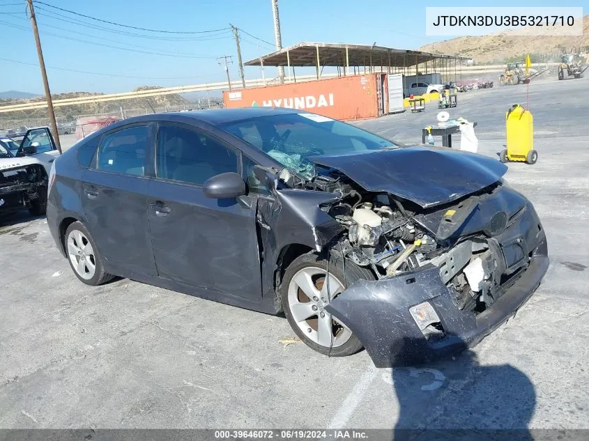 2011 Toyota Prius Five VIN: JTDKN3DU3B5321710 Lot: 39646072