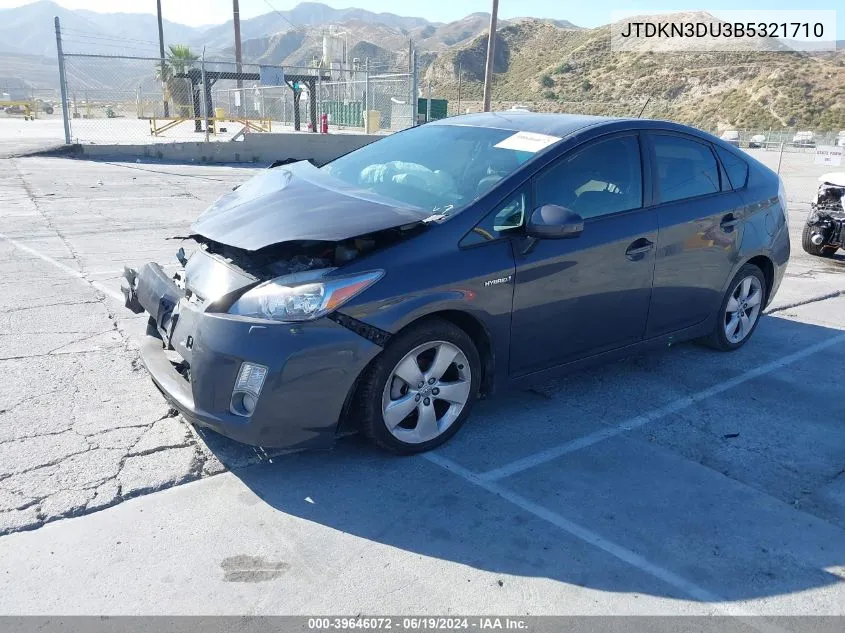 2011 Toyota Prius Five VIN: JTDKN3DU3B5321710 Lot: 39646072