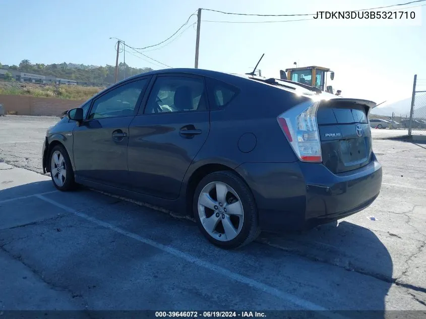 2011 Toyota Prius Five VIN: JTDKN3DU3B5321710 Lot: 39646072