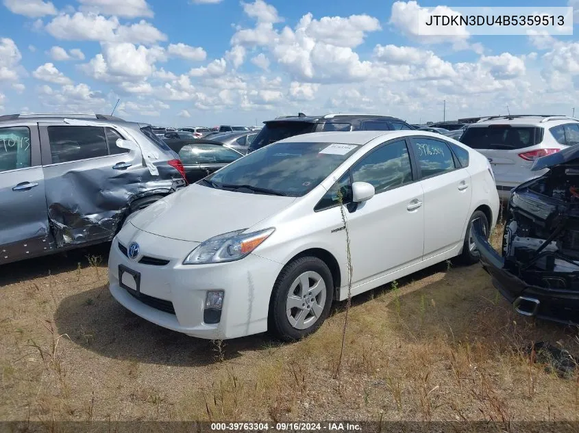 2011 Toyota Prius Two VIN: JTDKN3DU4B5359513 Lot: 39763304