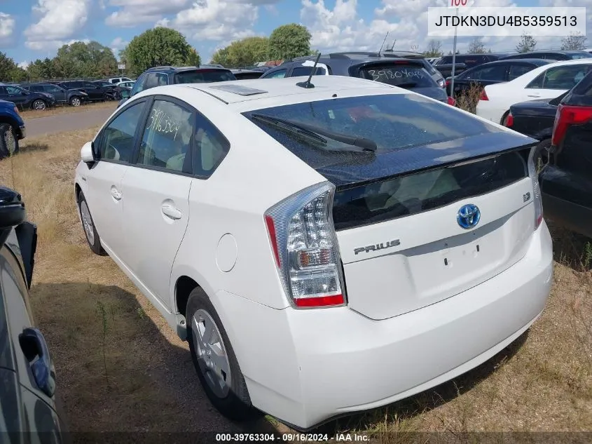 2011 Toyota Prius Two VIN: JTDKN3DU4B5359513 Lot: 39763304