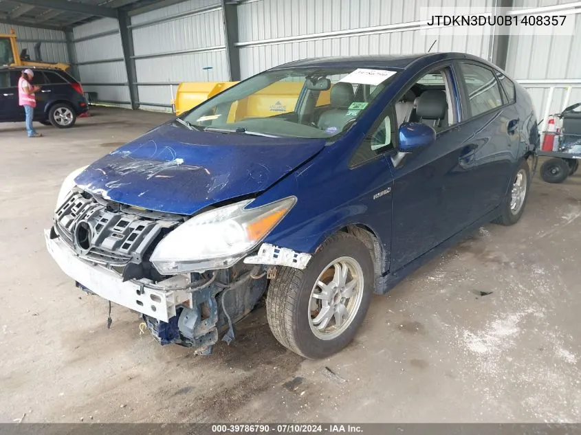 JTDKN3DU0B1408357 2011 Toyota Prius Four