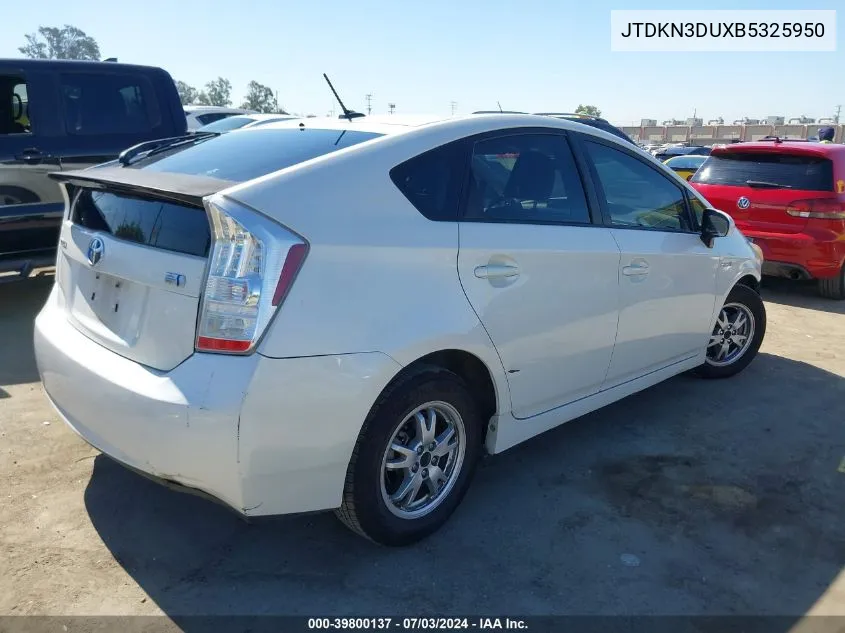 JTDKN3DUXB5325950 2011 Toyota Prius Three