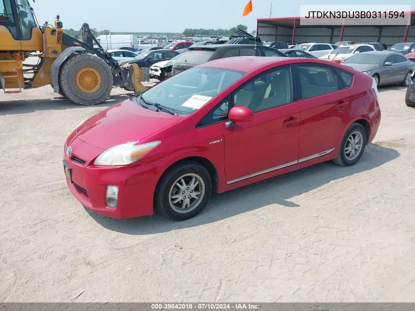 JTDKN3DU3B0311594 2011 Toyota Prius Two