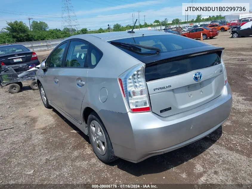 JTDKN3DU1B0299736 2011 Toyota Prius Three