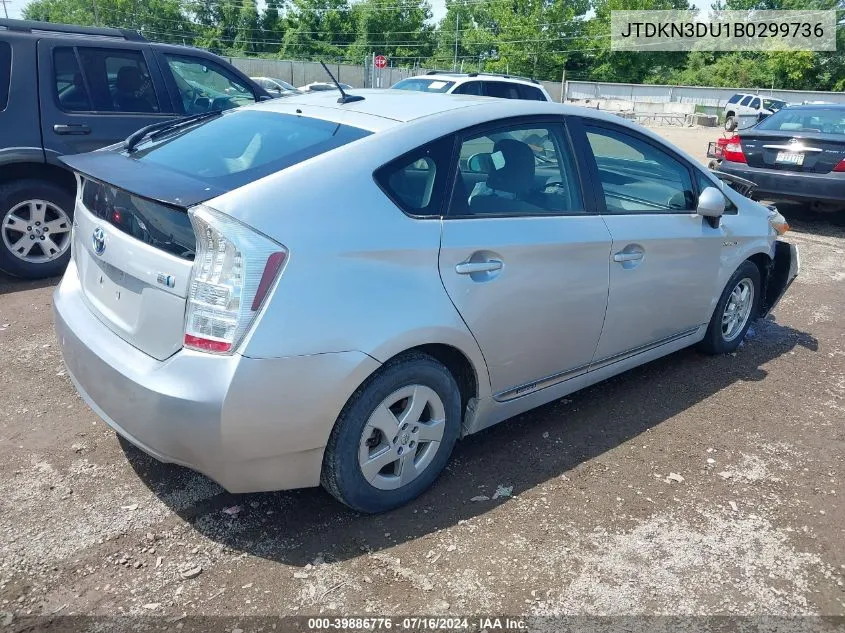 2011 Toyota Prius Three VIN: JTDKN3DU1B0299736 Lot: 39886776