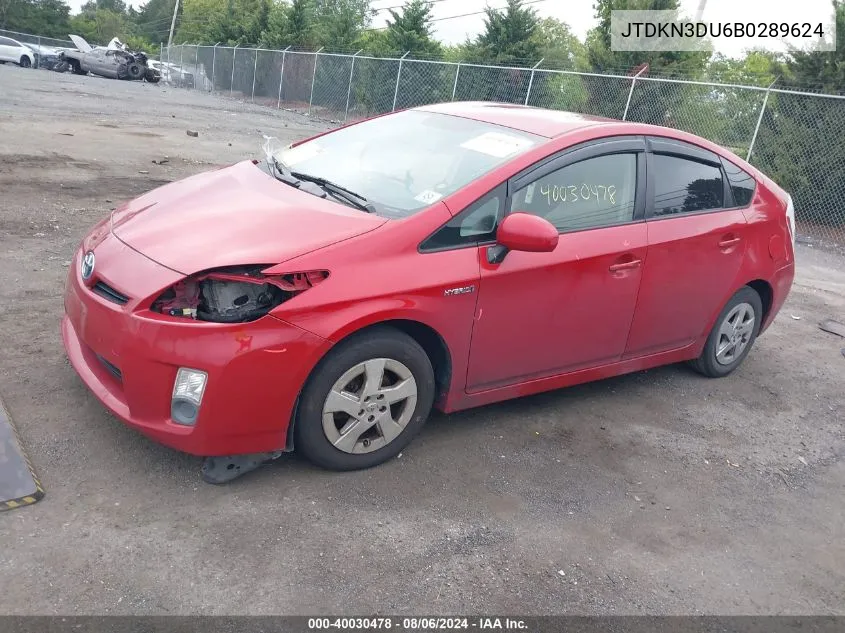 JTDKN3DU6B0289624 2011 Toyota Prius Two