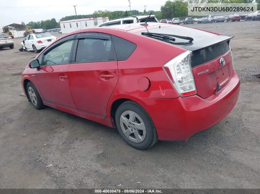 2011 Toyota Prius Two VIN: JTDKN3DU6B0289624 Lot: 40030478