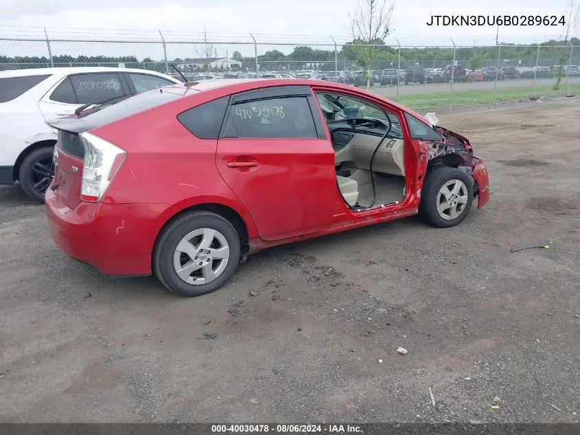 2011 Toyota Prius Two VIN: JTDKN3DU6B0289624 Lot: 40030478