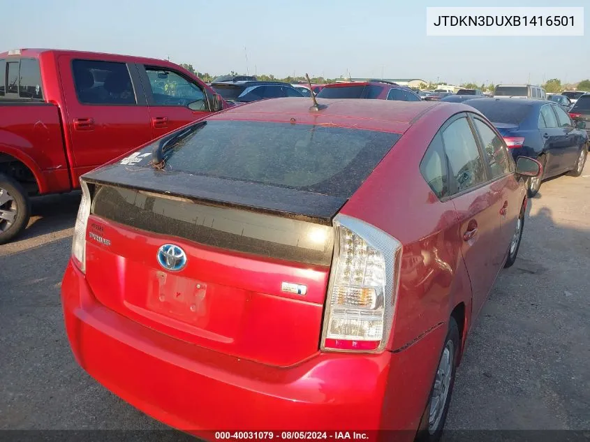 2011 Toyota Prius Two VIN: JTDKN3DUXB1416501 Lot: 40031079