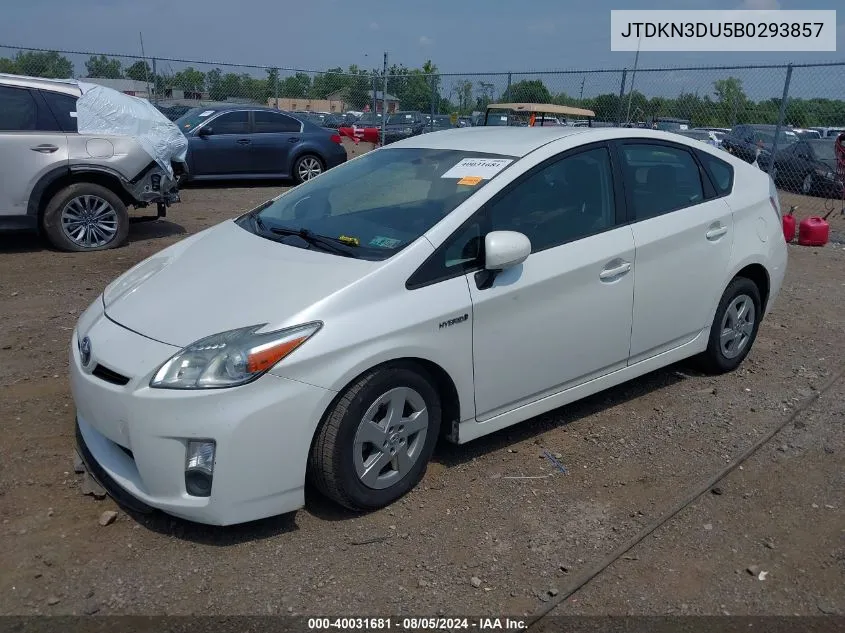 2011 Toyota Prius Three VIN: JTDKN3DU5B0293857 Lot: 40031681