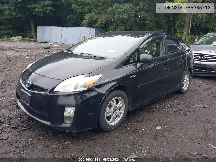 2011 Toyota Prius Two VIN: JTDKN3DU7B5336713 Lot: 40031961