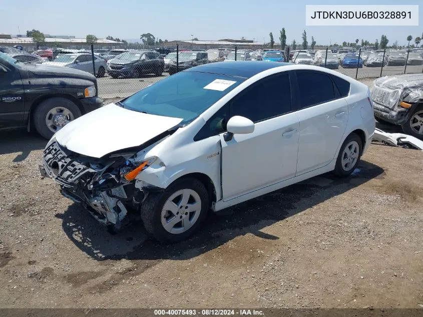 2011 Toyota Prius Four VIN: JTDKN3DU6B0328891 Lot: 40075493