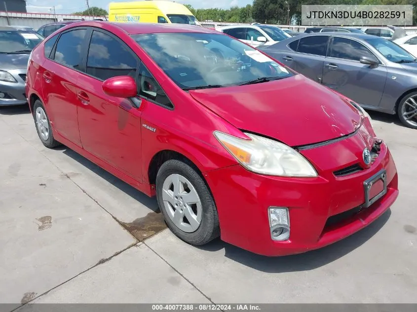 2011 Toyota Prius Three VIN: JTDKN3DU4B0282591 Lot: 40077388