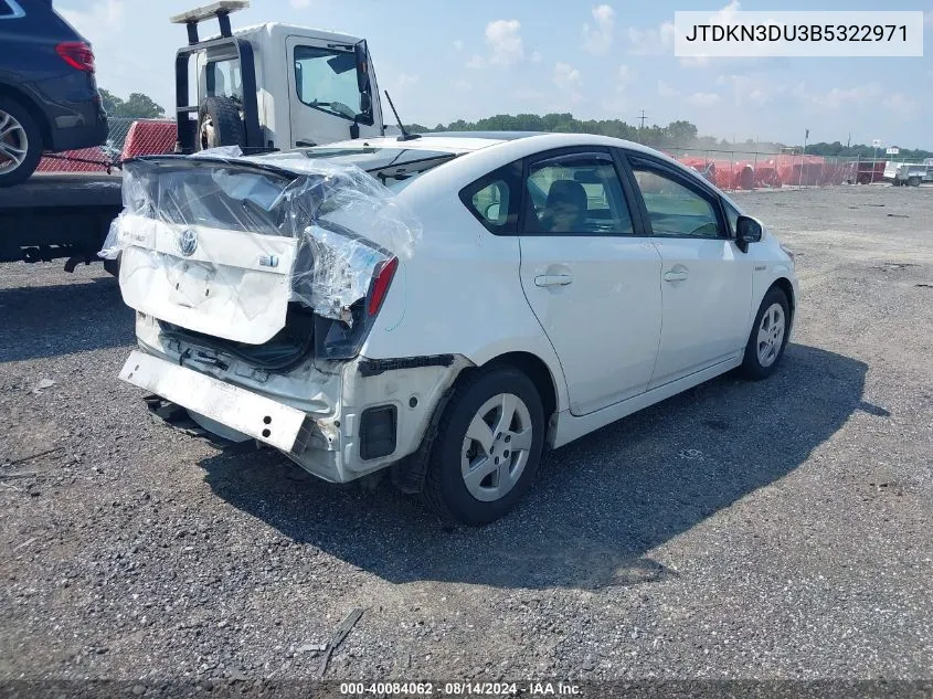 JTDKN3DU3B5322971 2011 Toyota Prius Four