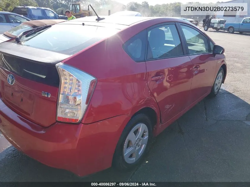 2011 Toyota Prius Three VIN: JTDKN3DU2B0273579 Lot: 40086297