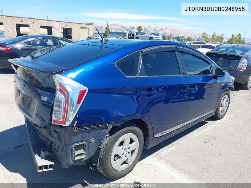 JTDKN3DU0B0248955 2011 Toyota Prius Two