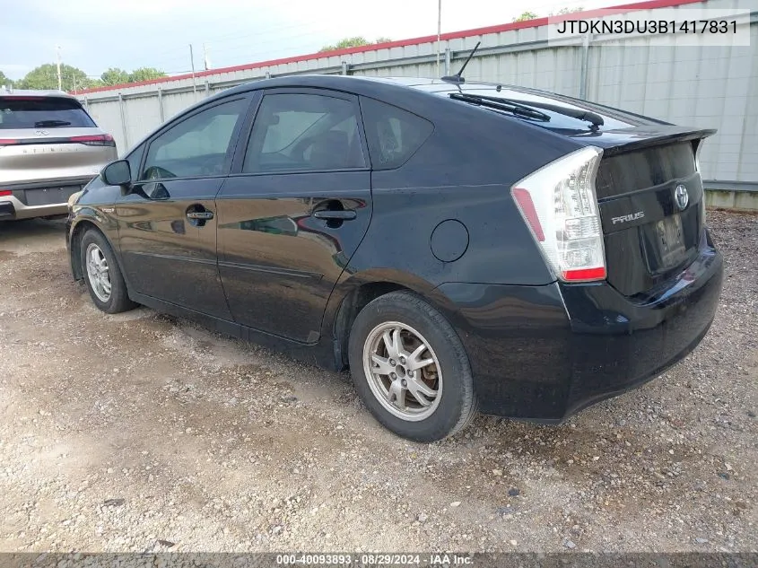 2011 Toyota Prius Two VIN: JTDKN3DU3B1417831 Lot: 40093893