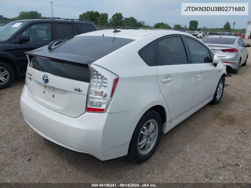 JTDKN3DU3B0271680 2011 Toyota Prius Three