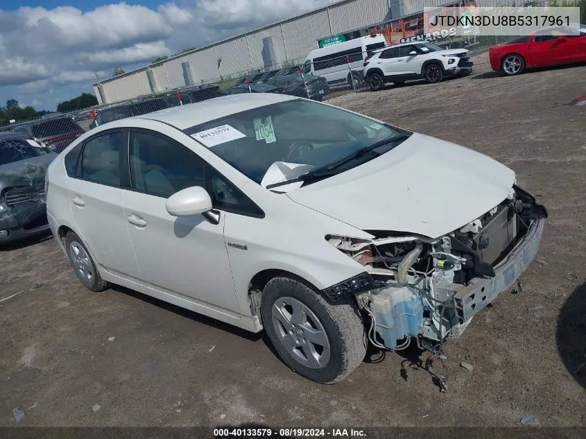 JTDKN3DU8B5317961 2011 Toyota Prius Three