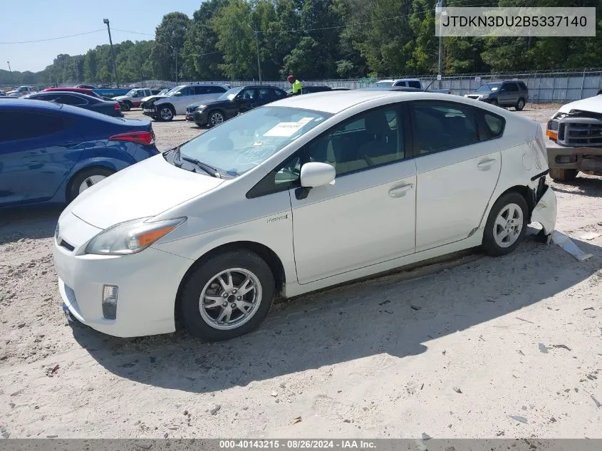 2011 Toyota Prius Three VIN: JTDKN3DU2B5337140 Lot: 40143215