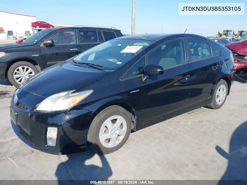 JTDKN3DU3B5353105 2011 Toyota Prius Two