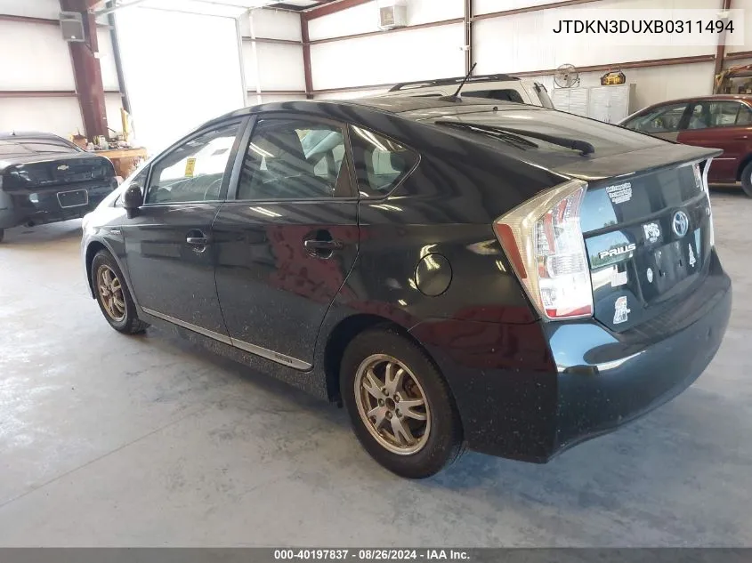 JTDKN3DUXB0311494 2011 Toyota Prius Two