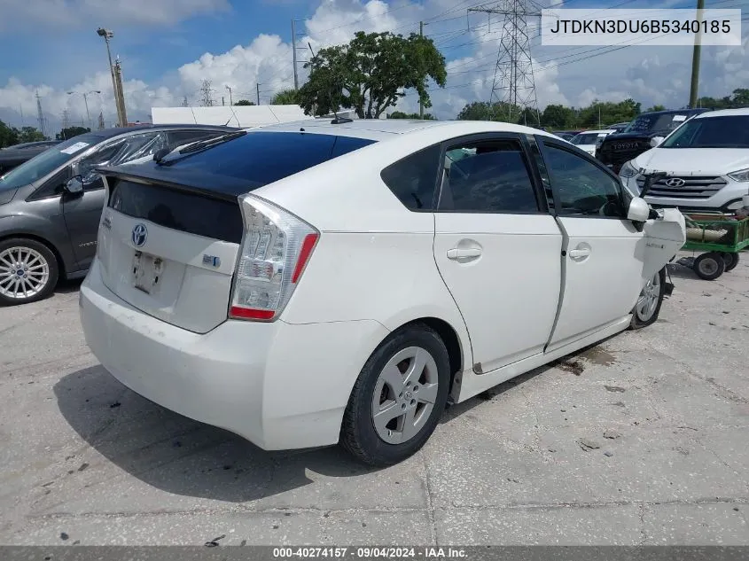 2011 Toyota Prius Two VIN: JTDKN3DU6B5340185 Lot: 40274157