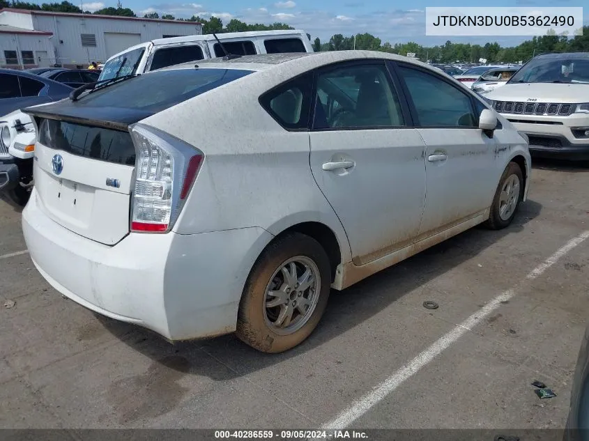 JTDKN3DU0B5362490 2011 Toyota Prius Two