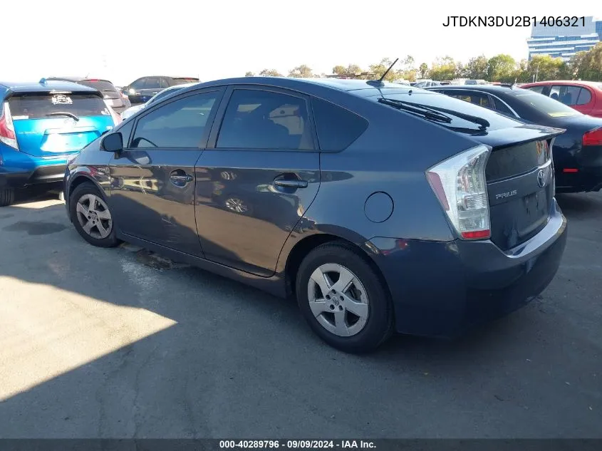 2011 Toyota Prius Two VIN: JTDKN3DU2B1406321 Lot: 40289796