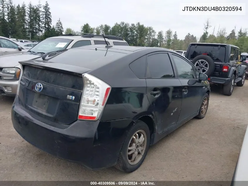 2011 Toyota Prius Two VIN: JTDKN3DU4B0320594 Lot: 40309506