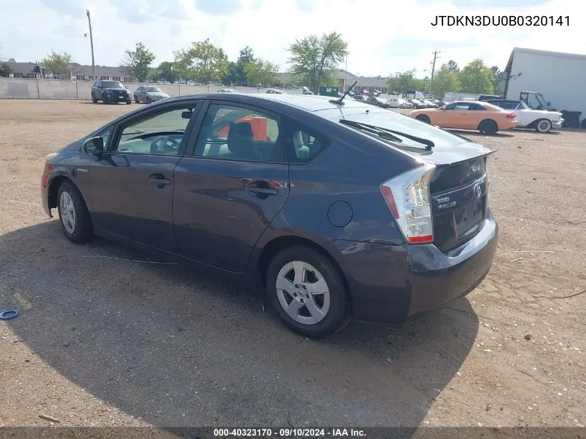 2011 Toyota Prius Three VIN: JTDKN3DU0B0320141 Lot: 40323170